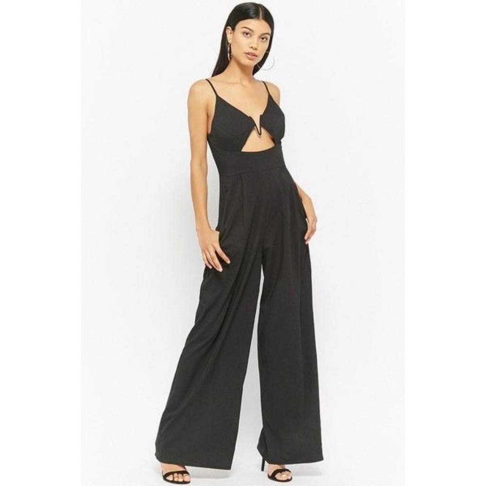 High Waist Cutout Palazzo Jumpsuit